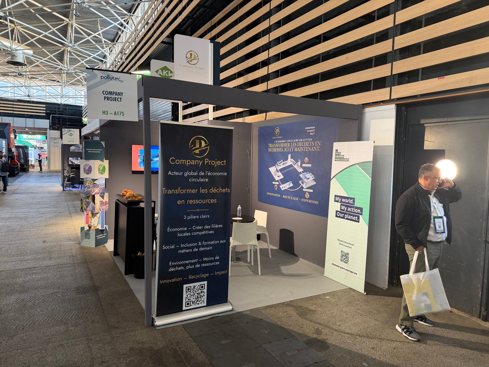 Stand Company Project au salon Pollutec 2025 à Lyon, économie circulaire et Pacte Climat européen